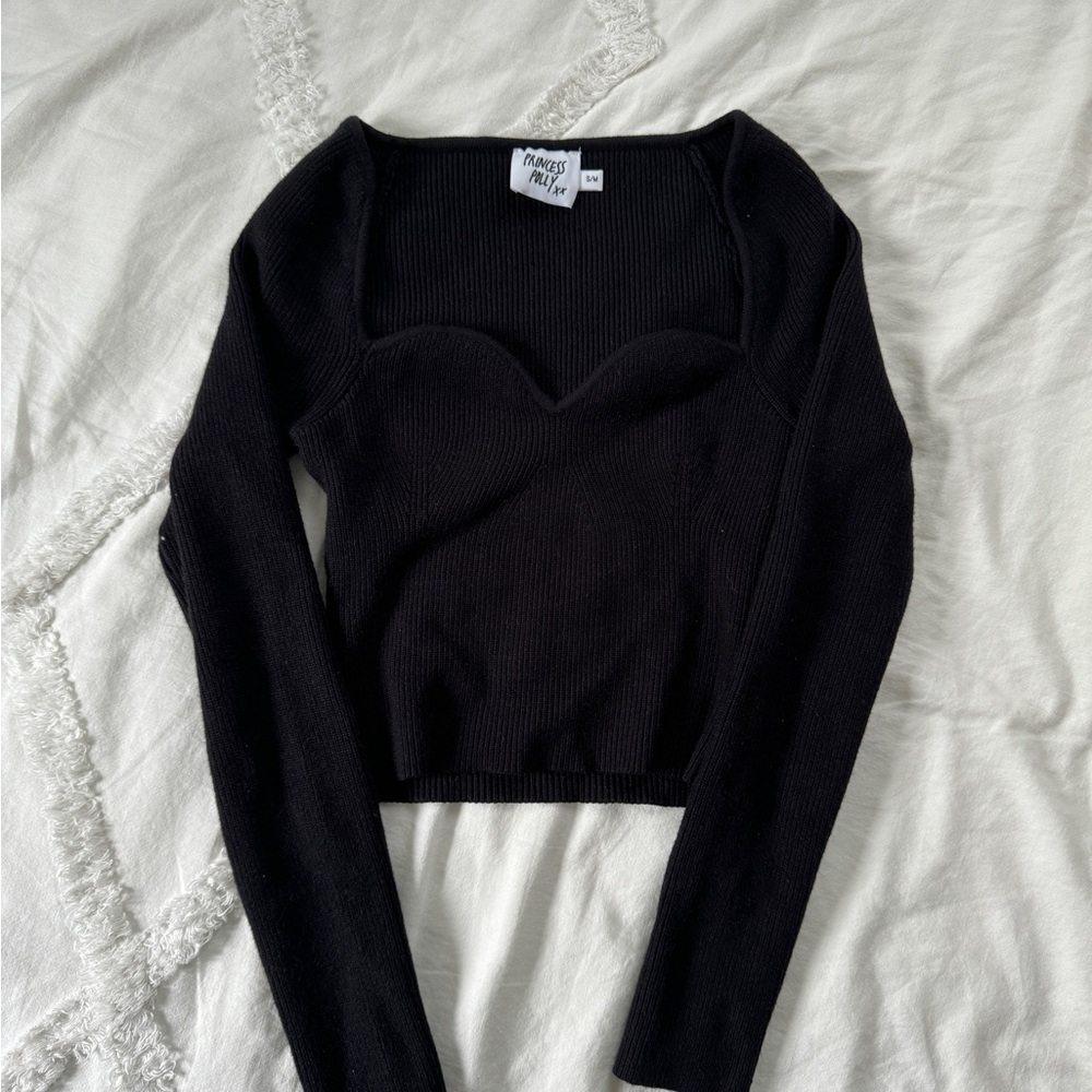 sweetheart black sweater